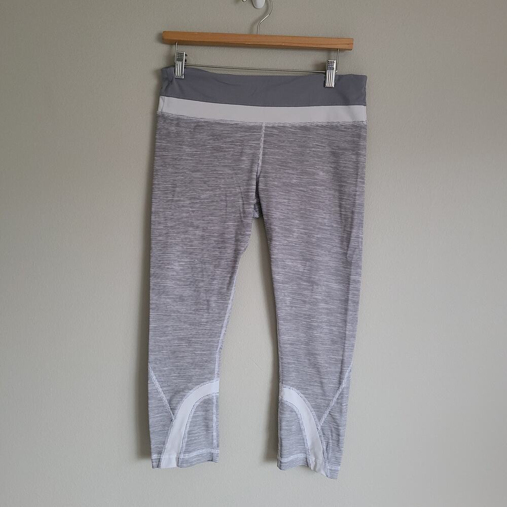 Lululemon Pace Rival Run Crops Leggings in Light Gray Size 10